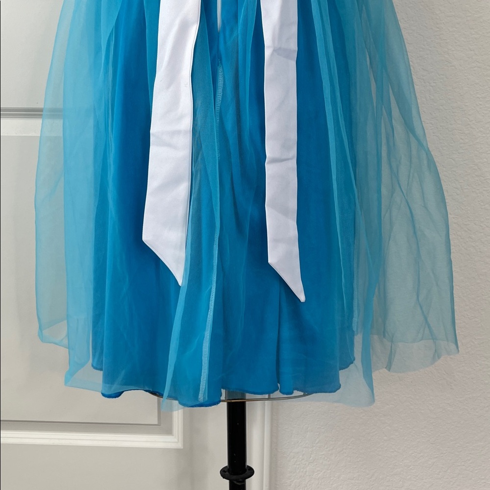 Leg Avenue Alice in Wonderland Apron Blue Tulle Costume Outfit Midi Dress - Picture 6 of 8